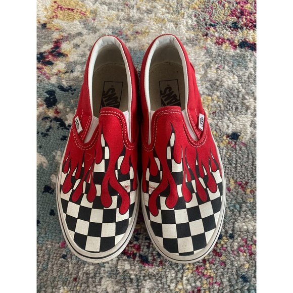 bloody checkered vans